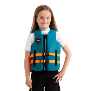 JOBE Neoprene Life Vest for Kids in Teal - Front View