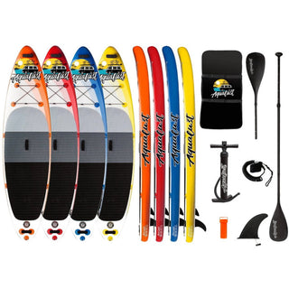 Premium Aqualust 10'6 Inflatable SUP Package with complete accessories for an ultimate paddling experience